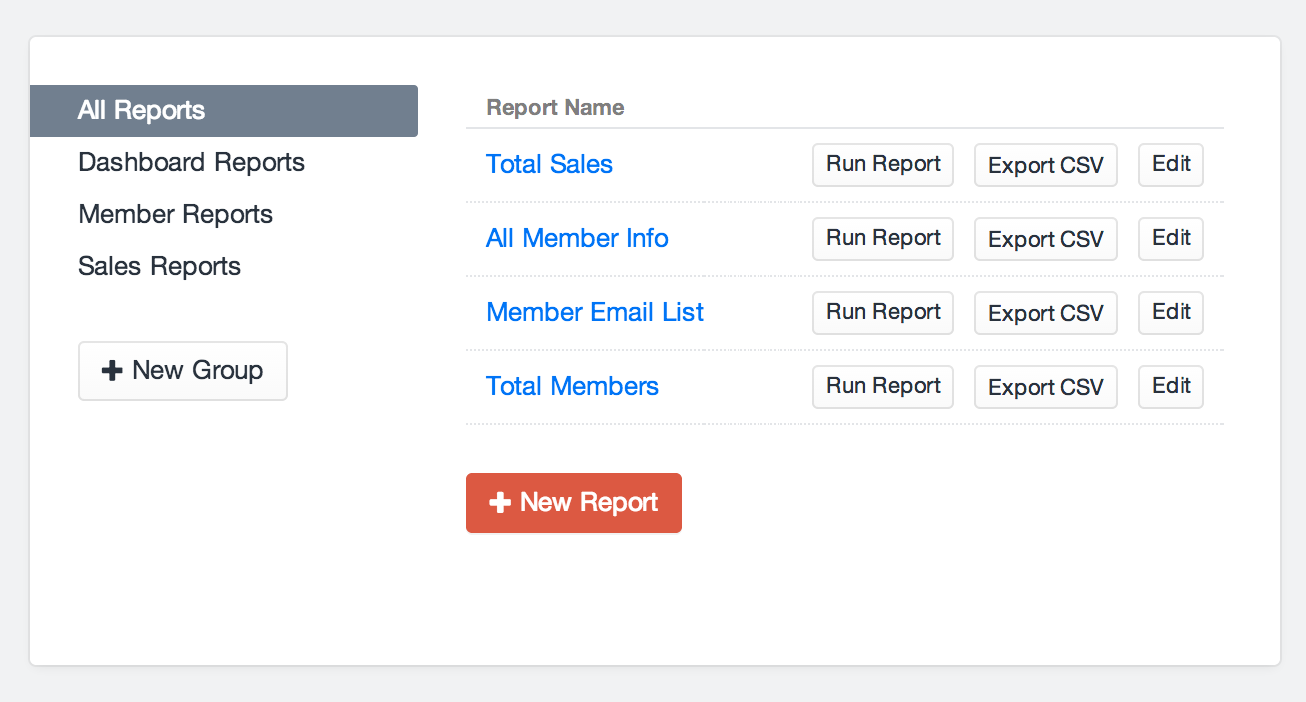 Reports Overview Page