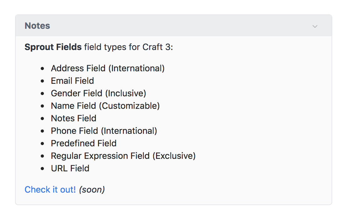 Notes Field