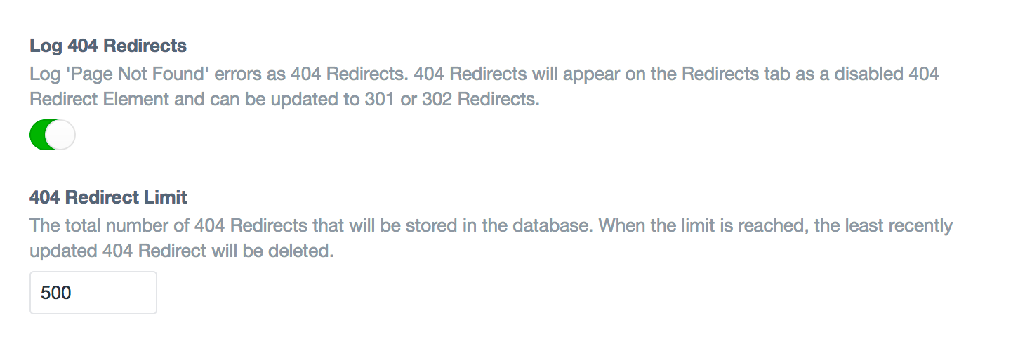 Log 404 Redirects